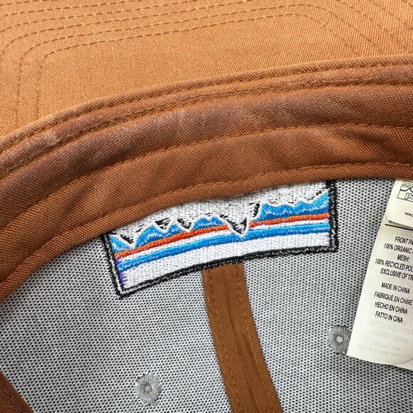 Mens Patagonia Baseball Trucker Hat Tan/Brown Mesh Snapback - Picture 9 of 9